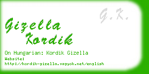 gizella kordik business card